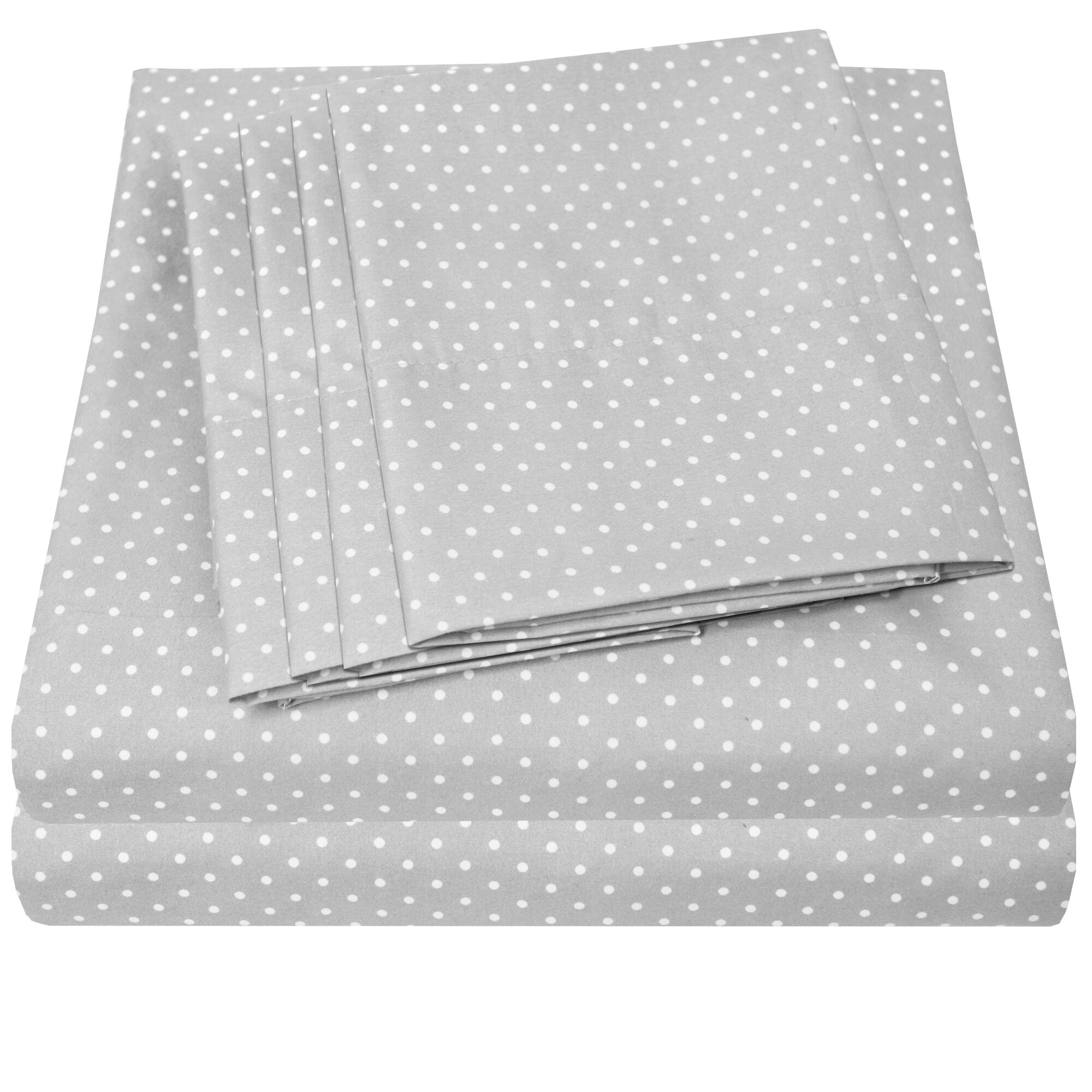 Black shops and white polka dot pillowcases